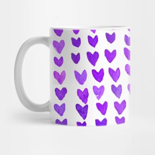 Brush strokes hearts - purple Mug